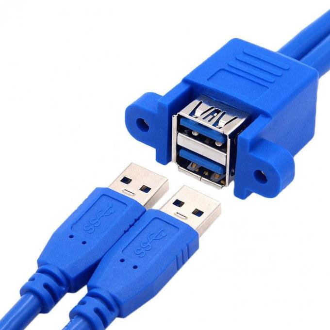 双重タイプA 男性から女性パネルマウント USB 3.0拡張ケーブル 1