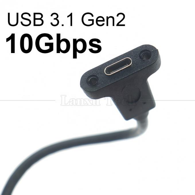 パーソナライズ USB3.1 Gen2 スクリューロックスタッド USBタイプC 3.1 パネルマウント拡張ケーブル 3