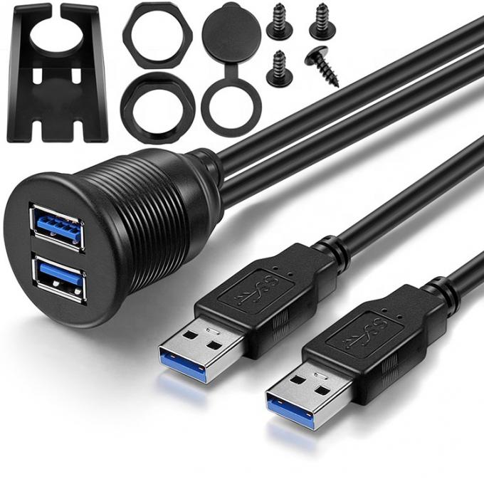 防水 男性から女性 アウックス カーダッシュボード パネル バイク用 USB 3.0 フルッシュマウント延長ケーブル 0