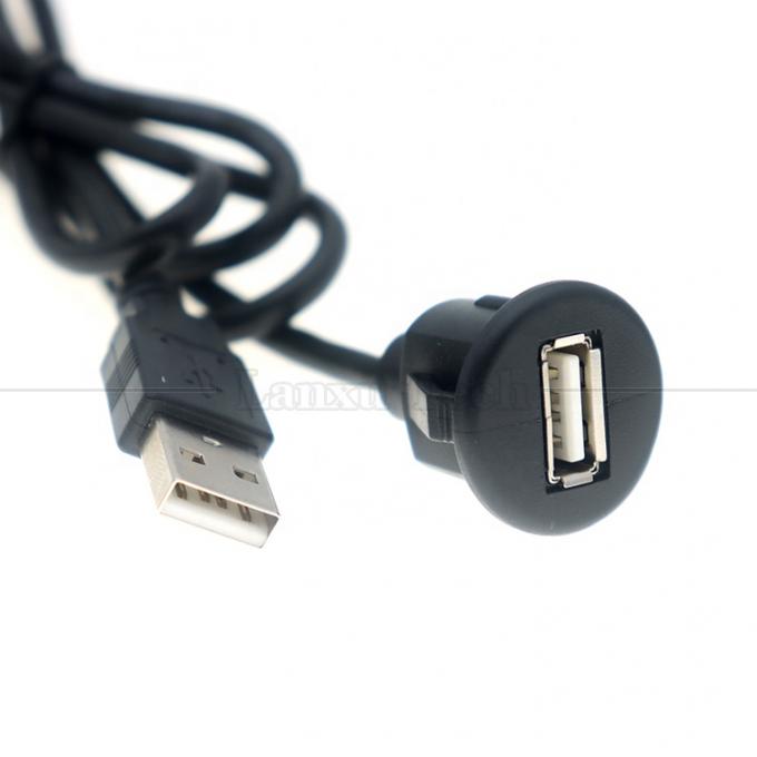 カー・オーディオ・ステレオ・ダッシュボード 男性から女性へ フラッシュ・パネル マウント USB2.0型A拡張ケーブル 4