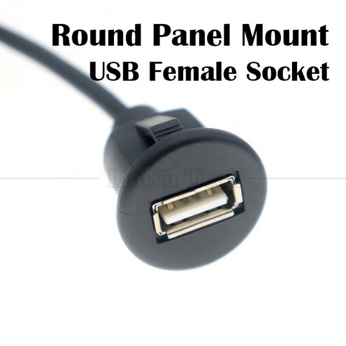 カー・オーディオ・ステレオ・ダッシュボード 男性から女性へ フラッシュ・パネル マウント USB2.0型A拡張ケーブル 5