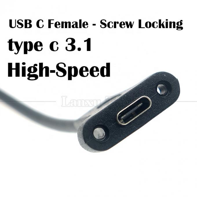 10Gbps 0.3m 1m 男性から女性タイプC 3.1 パネルマウント スクリューロックホール USB拡張ケーブル 4