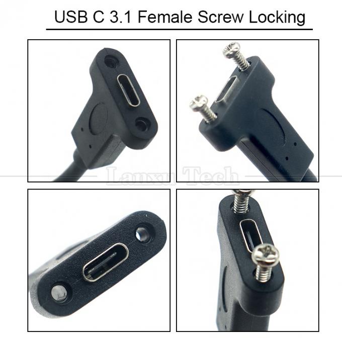 10Gbps 0.3m 1m 男性から女性タイプC 3.1 パネルマウント スクリューロックホール USB拡張ケーブル 2