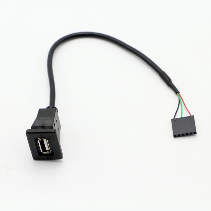 スナップパネルマウントUSB 女性ソケットにデュポントコネクタワイヤケーブル 1