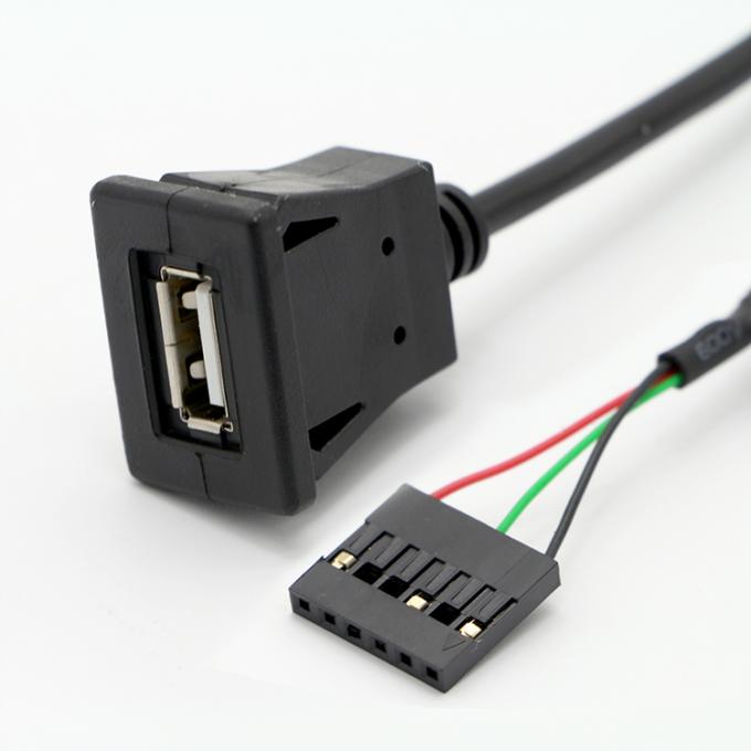 スナップパネルマウントUSB 女性ソケットにデュポントコネクタワイヤケーブル 2