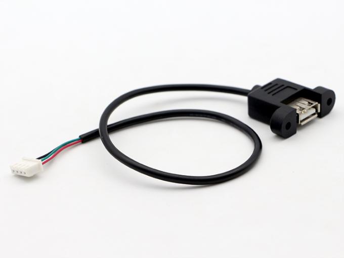 カスタムスクリューロックスタッド 女性パネルマウント USB2.0タイプAからJSTXHPHSH組立ケーブル 6