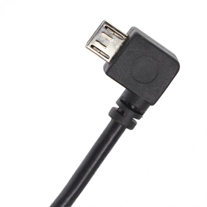 カスタムスクリューロック 90度アングル マイクロB 男性 USB2.0タイプB 女性パネルマウント拡張ケーブル 3