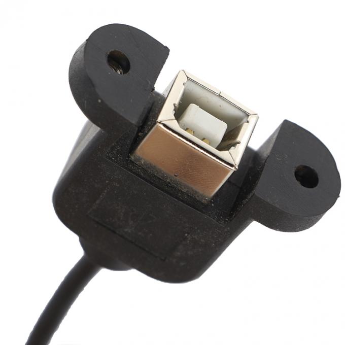 カスタムスクリューロック 90度アングル マイクロB 男性 USB2.0タイプB 女性パネルマウント拡張ケーブル 2