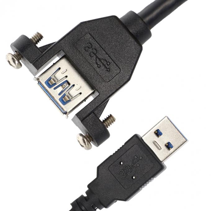 スクリューロック マイクロタイプC RJ45 イーサネット 男性 女性 USBパネルマウントケーブル 4