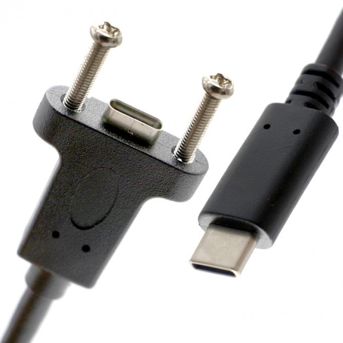スクリューロック マイクロタイプC RJ45 イーサネット 男性 女性 USBパネルマウントケーブル 6