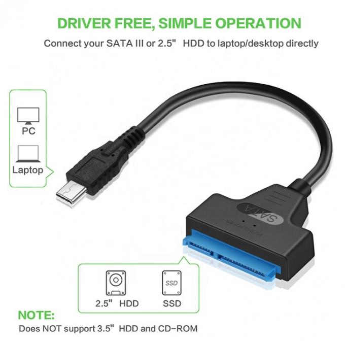 高速 5Gbps SDD HDD ハードドライブ 2.5 インチ USBタイプ C 3.1 から Sata アダプターケーブル 3