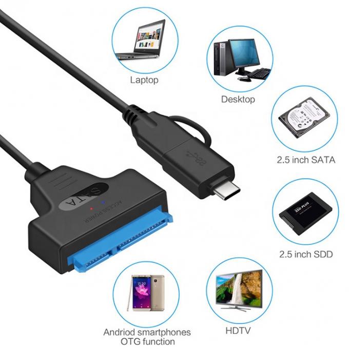 高速 5Gbps 2.5 インチ SSD HDD ハードディスク C型 USB 3.0 Sata アダプターケーブル 5
