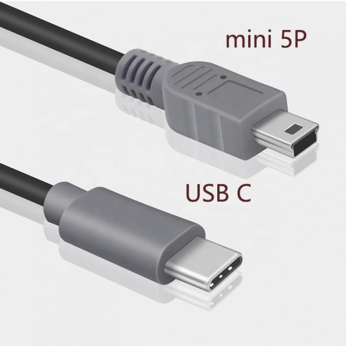 カメラ・電話・ビデオ用の mini 5ピンUSB OTG アダプターケーブルへのデータ充電 USB Type C 1