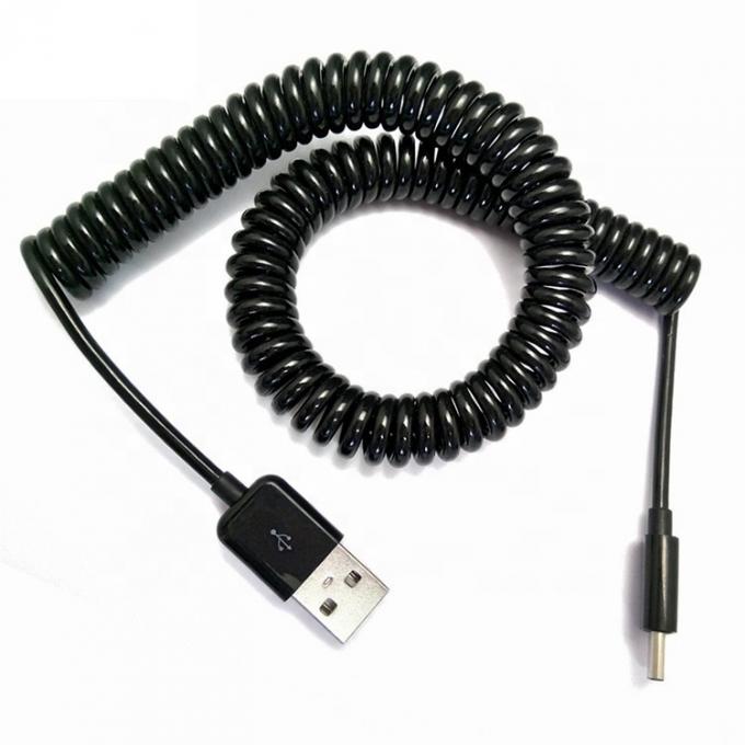 OEM 1M 2M データ 充電 スパイラル 巻き USB から MINI USB ケーブル 1