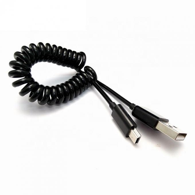 OEM 1M 2M データ 充電 スパイラル 巻き USB から MINI USB ケーブル 4