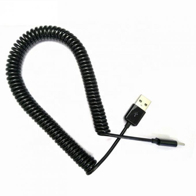 OEM 1M 2M データ 充電 スパイラル 巻き USB から MINI USB ケーブル 5