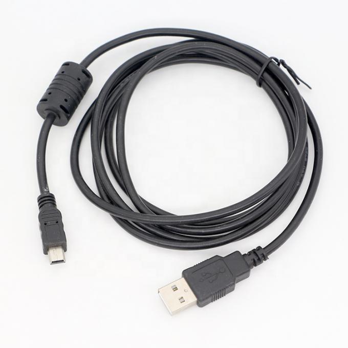 1.5m USB A から Mini B 5PIN USB 2.0 データ充電 OTGケーブル フェライト 1