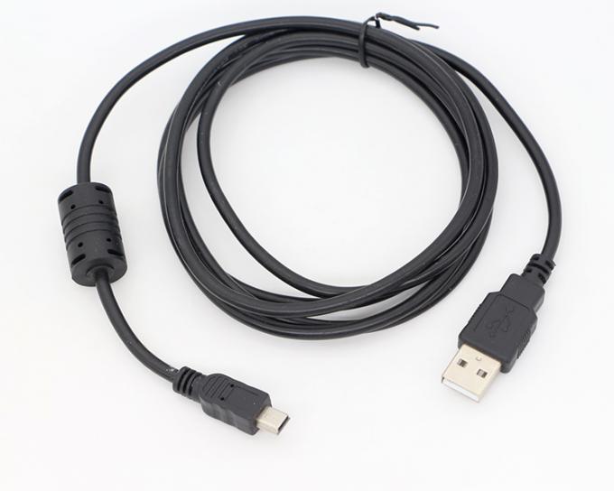 1.5m USB A から Mini B 5PIN USB 2.0 データ充電 OTGケーブル フェライト 5