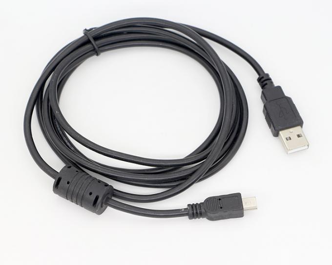 1.5m USB A から Mini B 5PIN USB 2.0 データ充電 OTGケーブル フェライト 6