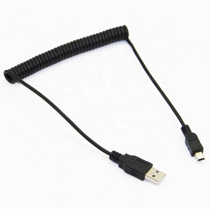 高品質のスプリング巻きデータ充電 ミニUSB2.0拡張充電ケーブル カメラPS3 カメラ 2