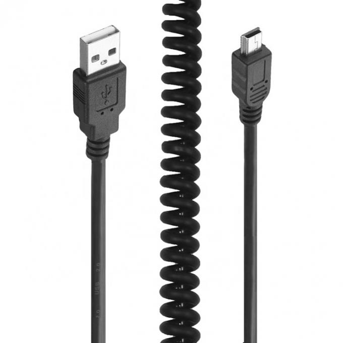 高品質のスプリング巻きデータ充電 ミニUSB2.0拡張充電ケーブル カメラPS3 カメラ 5