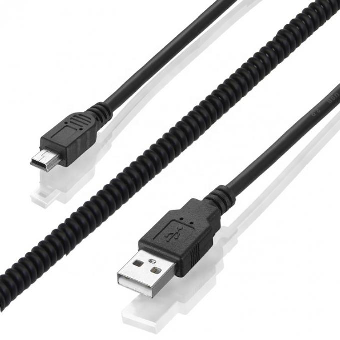 高品質のスプリング巻きデータ充電 ミニUSB2.0拡張充電ケーブル カメラPS3 カメラ 4