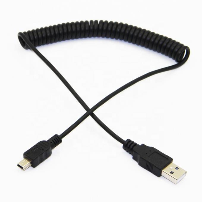 高品質のスプリング巻きデータ充電 ミニUSB2.0拡張充電ケーブル カメラPS3 カメラ 6