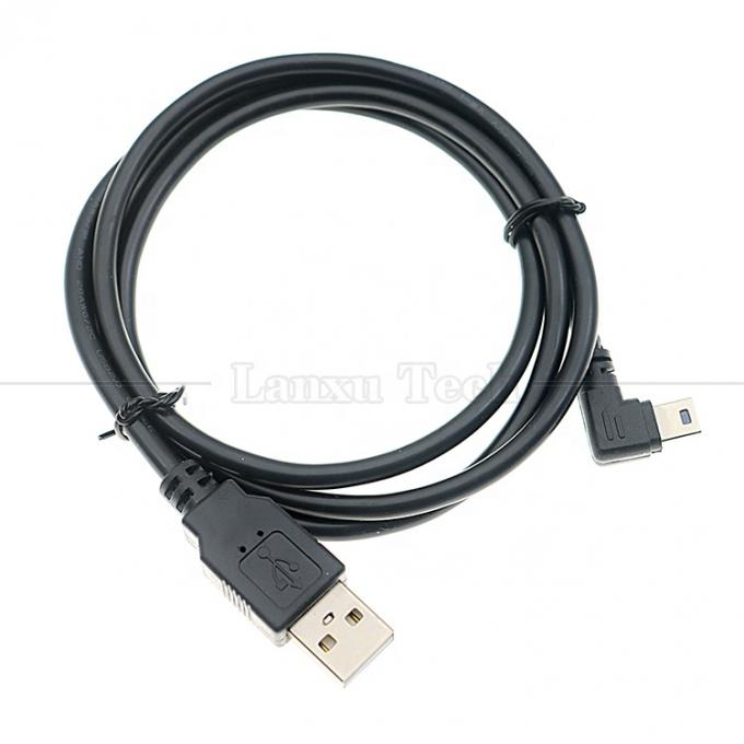 1m 2m 3m 5m 90度 L形 右左角 USB 2.0 A 男性からミニ B 5ピン USB データ充電ケーブル MP3 カメラ 8