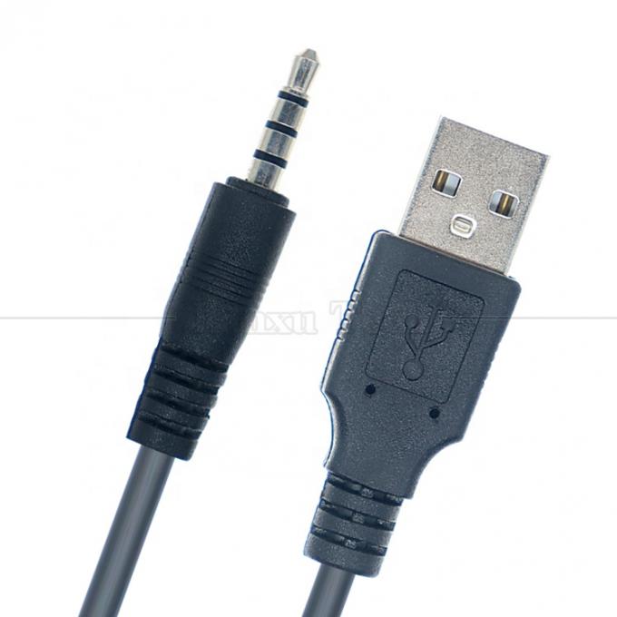 1M USBから3.5mm 4ポールDCオーディオジャック カースピーカー用拡張ケーブル 2
