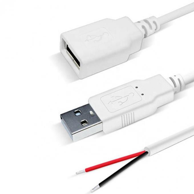 カスタム 1m 2m 3m ホワイト USB A 男性からオープンエンド 缶詰のワイヤ ブレイクアウト拡張ケーブル 3