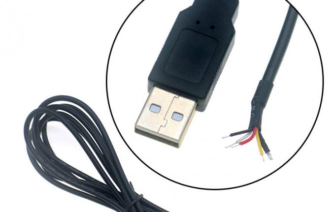 シールドUSB A 男性から4つの裸のワイヤー オープンエンドピグテールケーブル 6