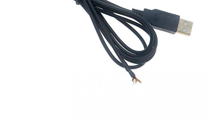 シールドUSB A 男性から4つの裸のワイヤー オープンエンドピグテールケーブル 7