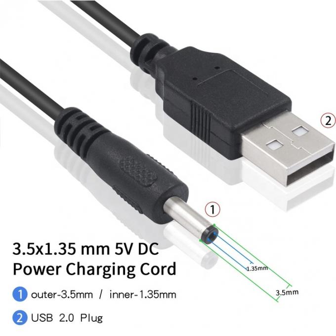 1 メートル USB メールからDC バレル ジャック 3.5mm 1.35mm パワーチャージャーケーブル ルータスピーカー 4