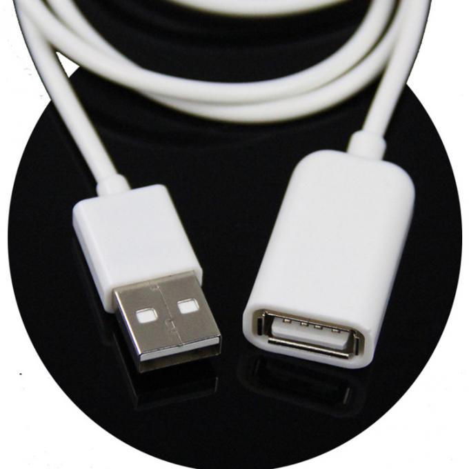高品質 1M 白色 男性から女性 USB2.0タイプA コンピュータ家具バッグの拡張データ充電ケーブル 2