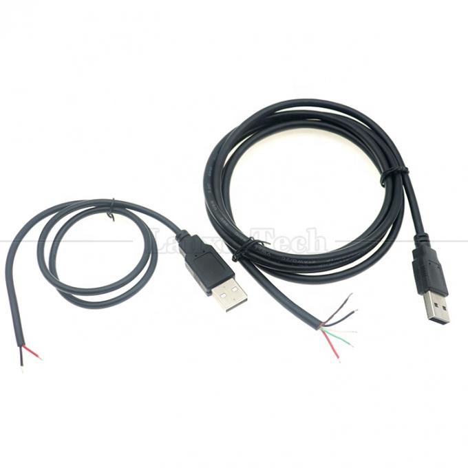 カスタムUSB2.0タイプA 男性から剥がされた缶詰 2 3 4ワイヤーオープンエンドピグテールデータ充電ケーブル 2