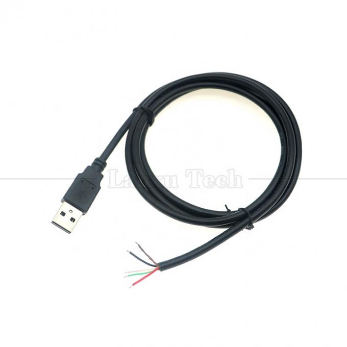 カスタムUSB2.0タイプA 男性から剥がされた缶詰 2 3 4ワイヤーオープンエンドピグテールデータ充電ケーブル 5