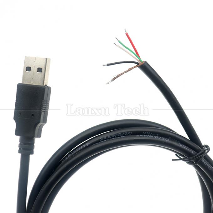 オーダーメイド製造USB A 男性から脱ぎ抜けた裸のワイヤー オープンエンドピグテールケーブル 5