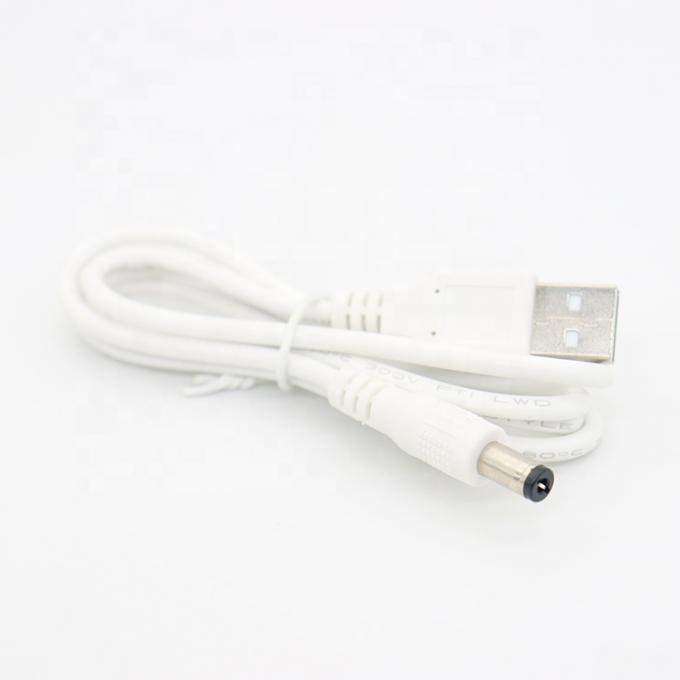 ホワイト 1M 5V USB 2.0 A 男性からDC バレル ジャック 5.5X2.1mm 電源充電ケーブル 2