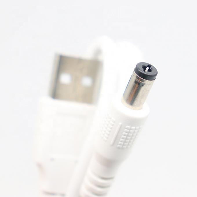 ホワイト 1M 5V USB 2.0 A 男性からDC バレル ジャック 5.5X2.1mm 電源充電ケーブル 4
