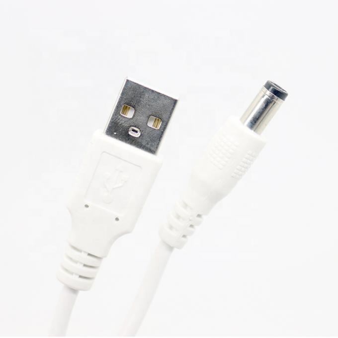 ホワイト 1M 5V USB 2.0 A 男性からDC バレル ジャック 5.5X2.1mm 電源充電ケーブル 5
