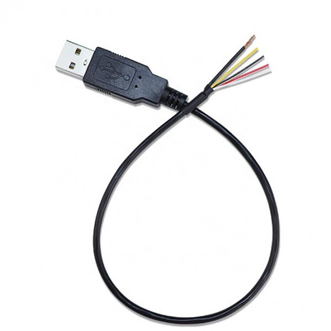 CUSTOM シールド USB 2.0 男性から脱ぐ 缶詰付き 4本のワイヤル オープンエンド ピッグテール 裸端ケーブル 3