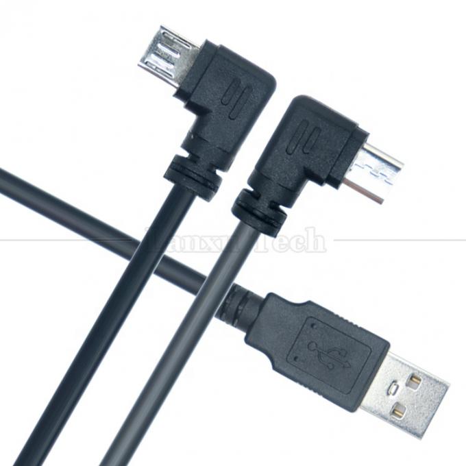 1M 2M 3M 5M データ充電 90度 右上左下角 マイクロV8USBケーブル 2