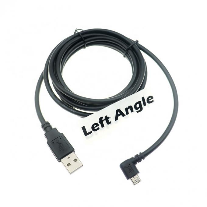 オーダーメイド 1m 2m 3m 5m 90度 左角 マイクロB 5pからUSB A 男性ケーブル 0