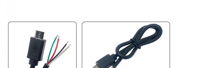 OEM カスタム マイクロB V8 5ピン USB 男性からオープンピグテール裸線ケーブル 0