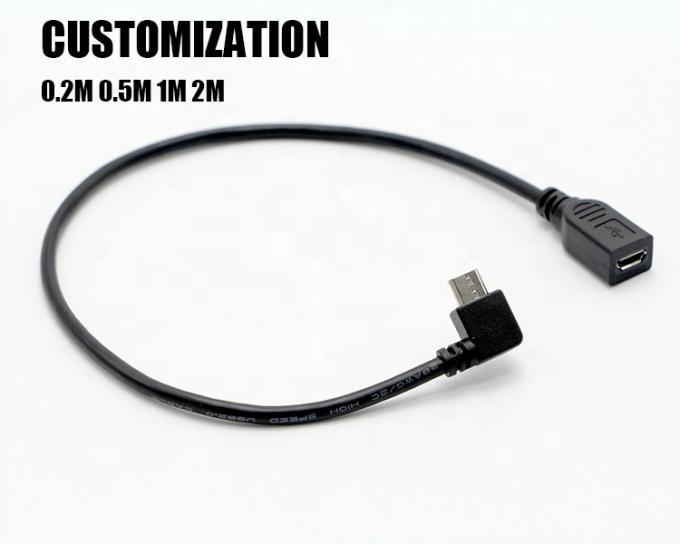 90 度 左 右 上 下 角 男性から女性 マイクロB USB 2.0拡張ケーブル 1