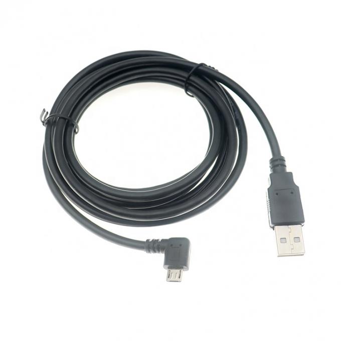 オーダーメイド 1m 2m 3m 5m 90度 左角 マイクロB 5pからUSB A 男性ケーブル 4
