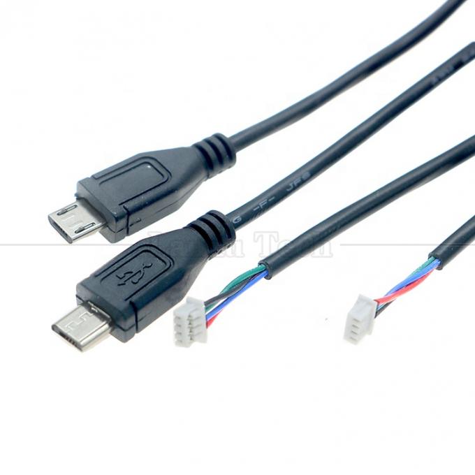 OEM カスタマイズされたマイクロUSBからJST 4ピン 1.25mmピッチケーブル 0