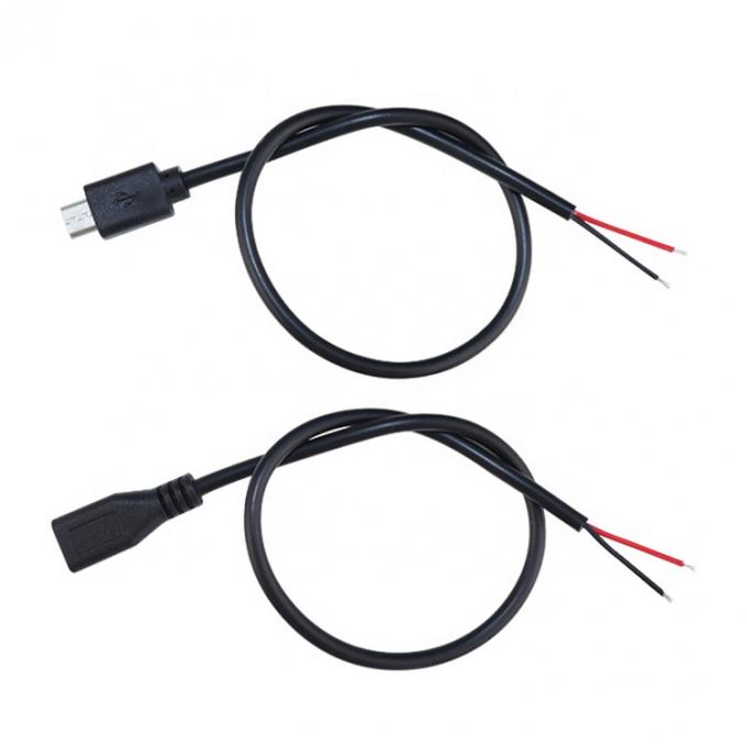 重電流 20AWG 5A 裸線 オープン修理 ラズベリーパイセンサー用のマイクロUSBピグテールケーブル 6