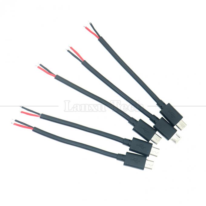 重電流 20AWG 5A 裸線 オープン修理 ラズベリーパイセンサー用のマイクロUSBピグテールケーブル 5