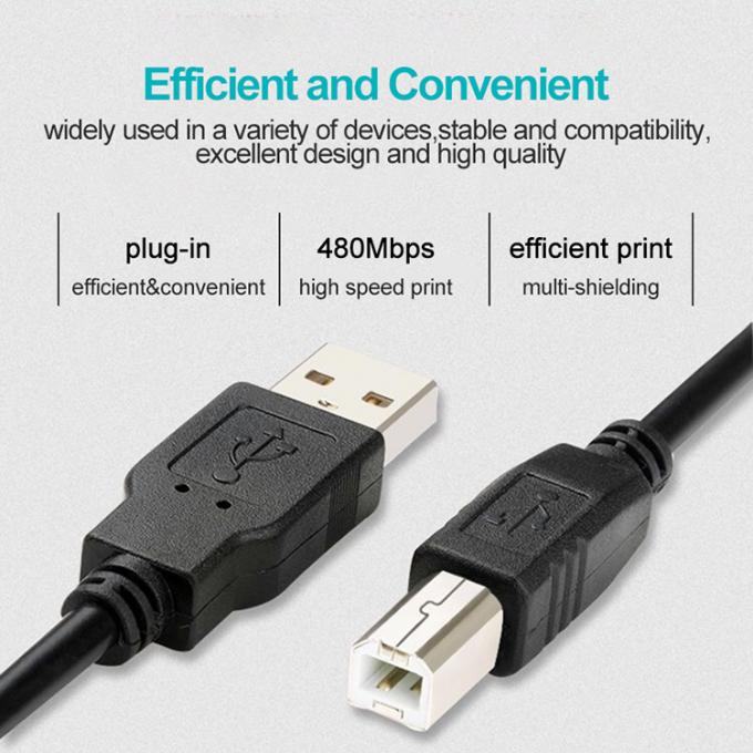 高速データ充電 1MタイプA 男性からB 男性 プリンタースキャン用のUSB2.0ケーブル 4